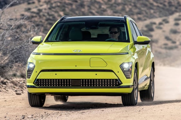 2024 Hyundai Kona EV yellow off-road