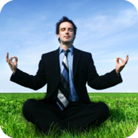 image of man meditating.