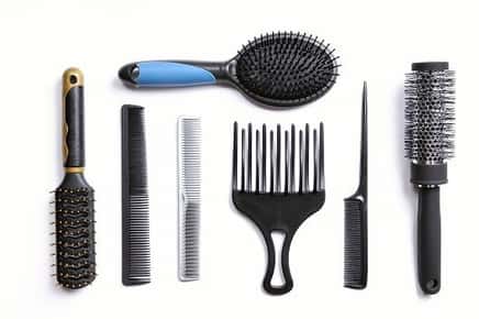 Image of different hair brushes.