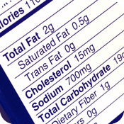 image of nutrition label. 