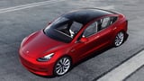 2022 Tesla Model 3 sedan in red paint