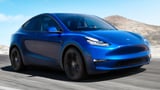 2023 Tesla Model Y SUV blue exterior front view