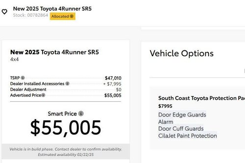 2025 Toyota 4Runners Already Have An $8k Markup - CarsDirect