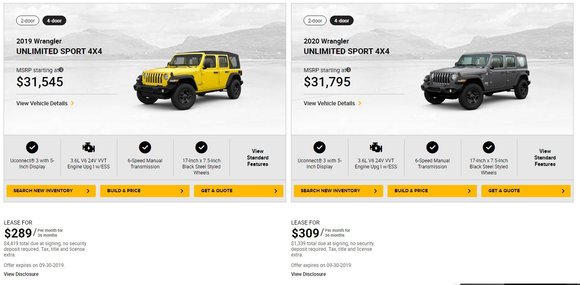 jeep wrangler lease