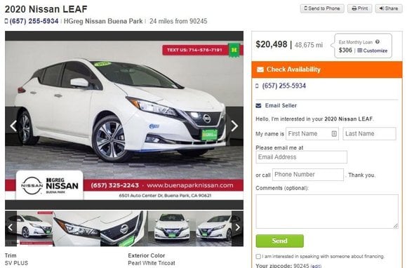 Used Electric Cars Under $25,000 - CarsDirect