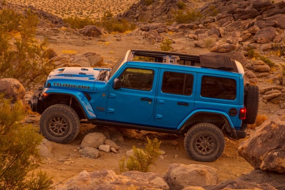 2023 Jeep Wrangler Rubicon 392 top rolled back in desert