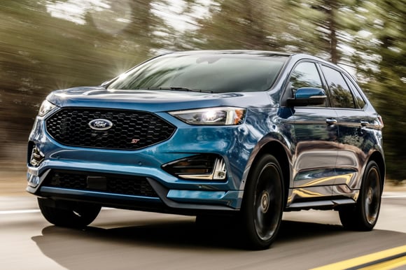 Ford Edge ST crossover blue paint exterior