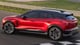 2024 Chevy Blazer EV red exterior paint color rear view on track