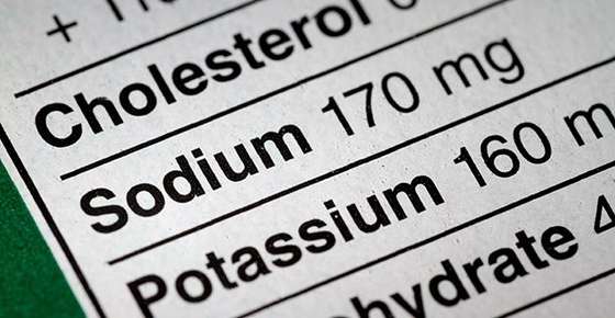 Image of a sodium nutrition label. 