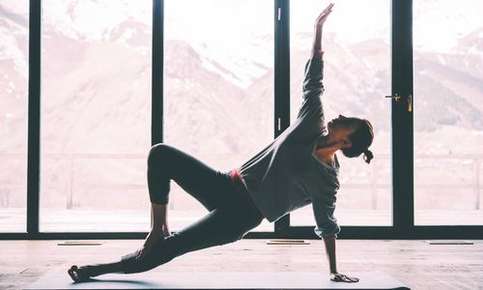 Woman practicing yoga