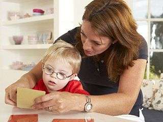 mother reading to child