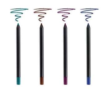 Image of 4 different eyeliners in different colors.