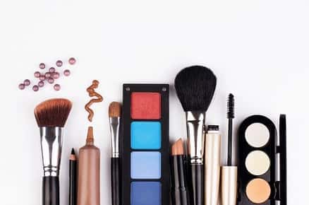 Image of a variety of makeup products.