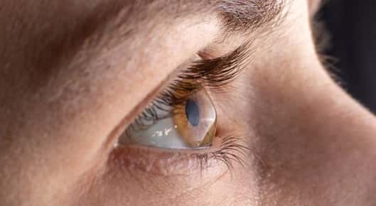 Side profile image of a woman's eye.