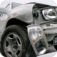  close up image of an automobile crash