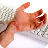image of one hand rubbing the opposite hand's wrist 