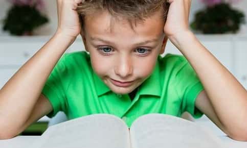 Child with difficulty reading