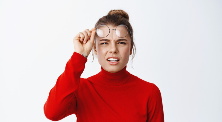 Woman begins to consider LASIK.