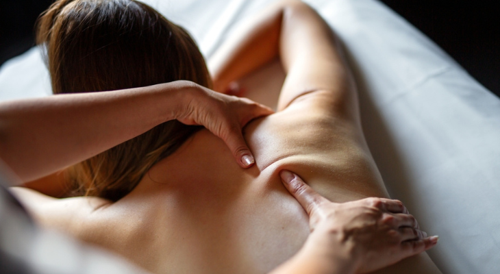 Woman reveiving massage.