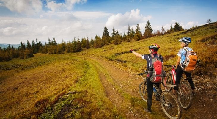 people riding bikes