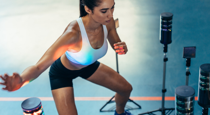 Woman doing sports vision training 