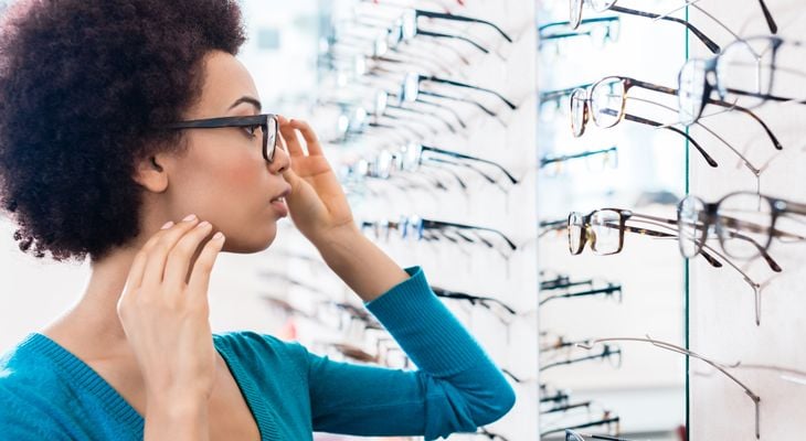 Women shopping for glasses