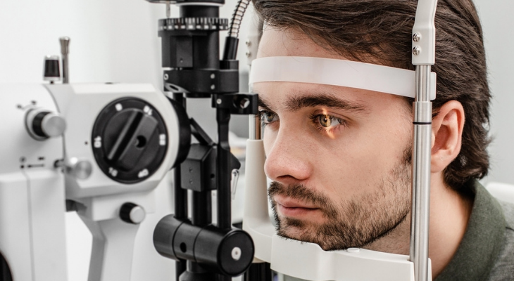 Man getting his eye examined