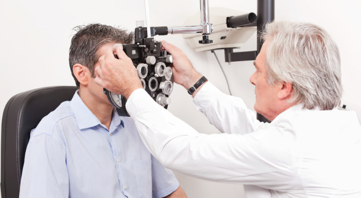 Man getting an eye test