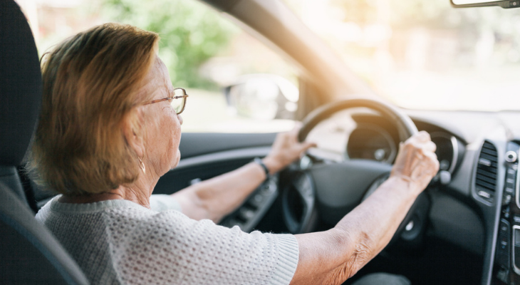 Old woman driving