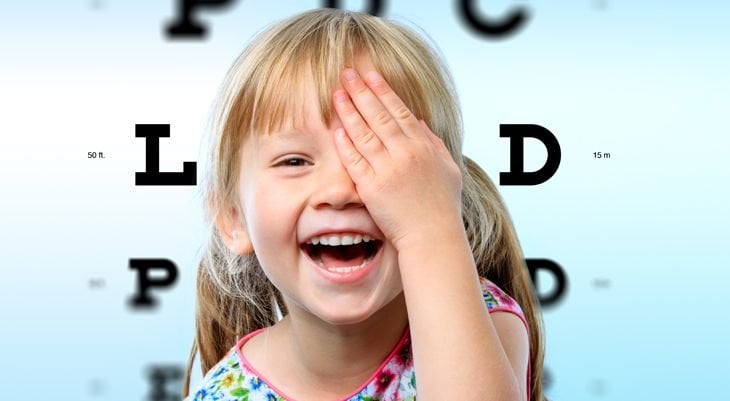 Young girl with eye covered