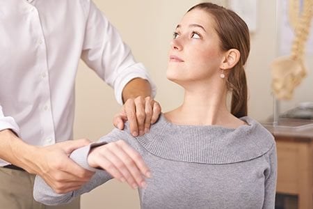 chiropractic woman hands