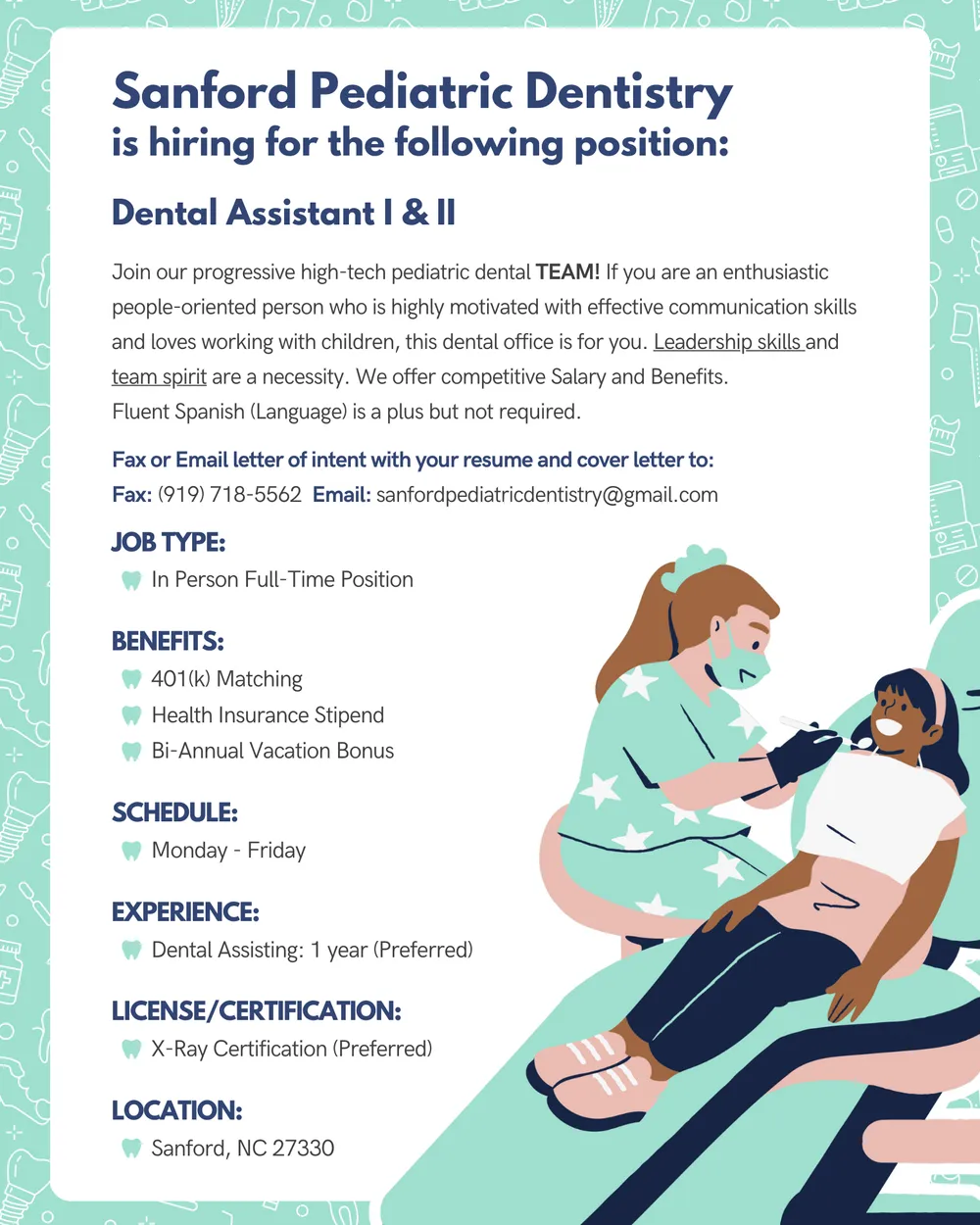 Dental Assistant 1 and 2 Job Position Details