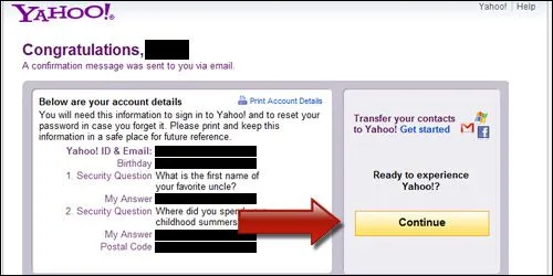 Yahoo Account Complete