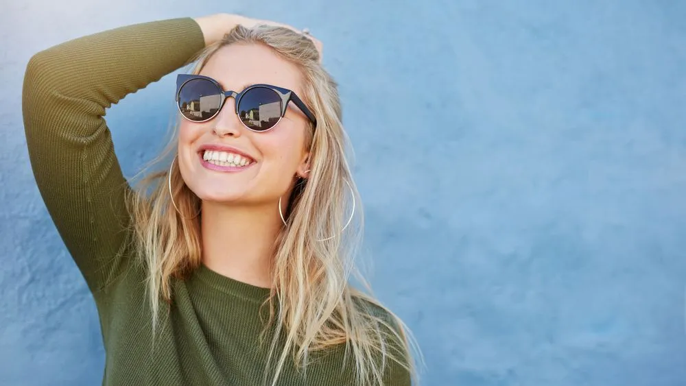 Woman wearing prescription sunglasses