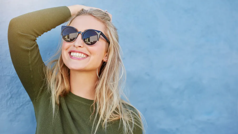 Woman wearing prescription sunglasses