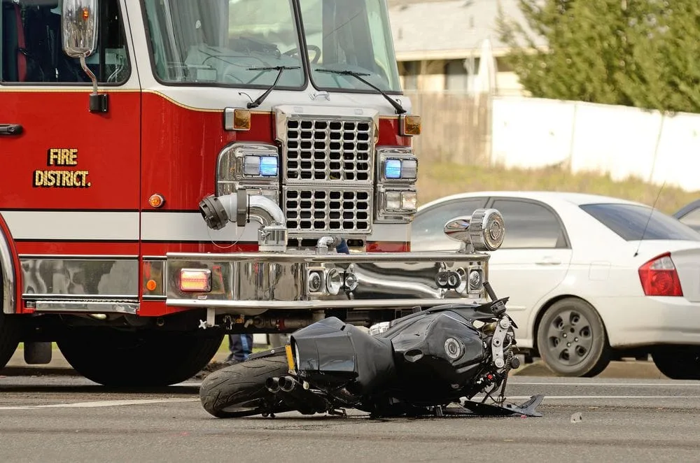 image of a motorcycle accident where our chiropractor in san diego treated the victim