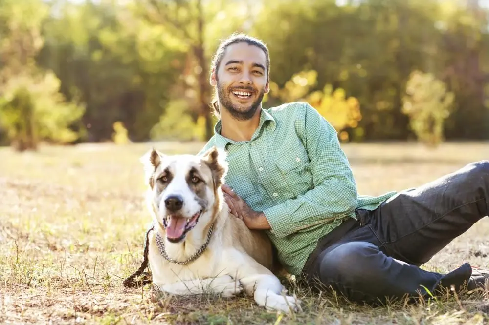 man with dog