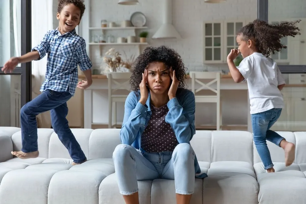 Family Playing on Couch