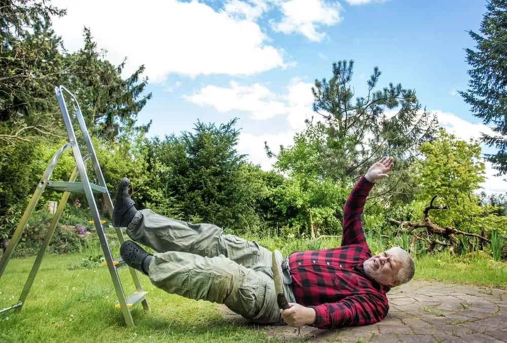 Man falling from a ladder | work injury treatment in Kenosha