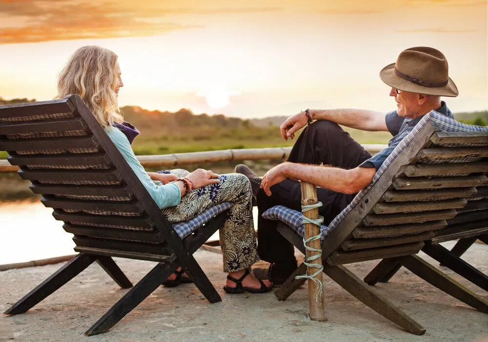 Couple watching sunset