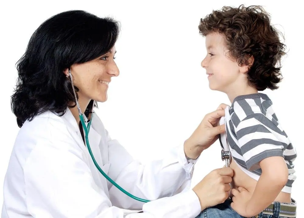 Doctor examining a kid