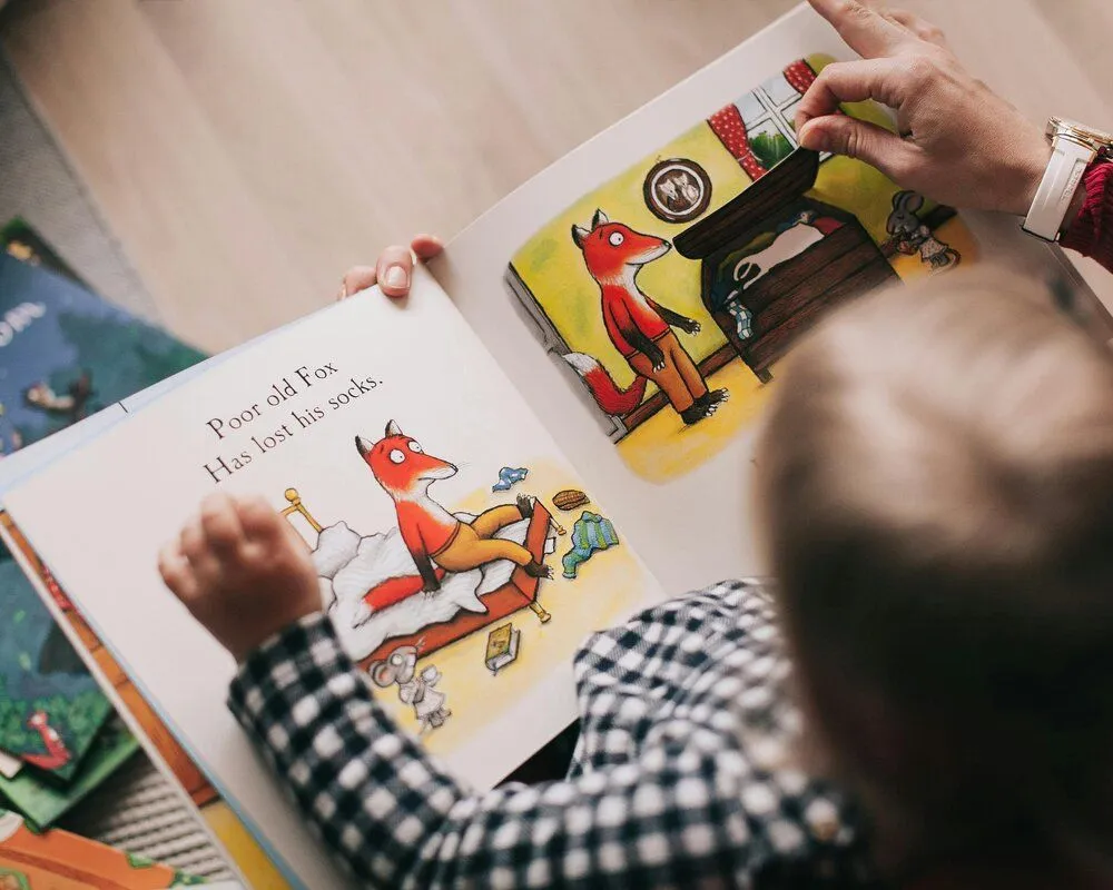 child reading a book