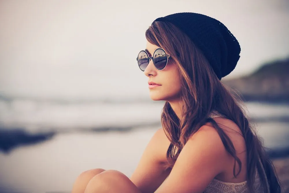 Woman wearing prescription sunglasses