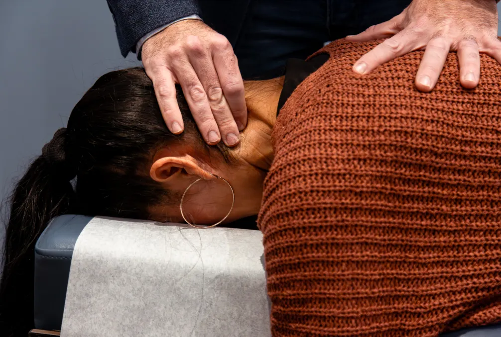 Gentle chiropractic adjustment improving spinal alignment and nervous system function for better health