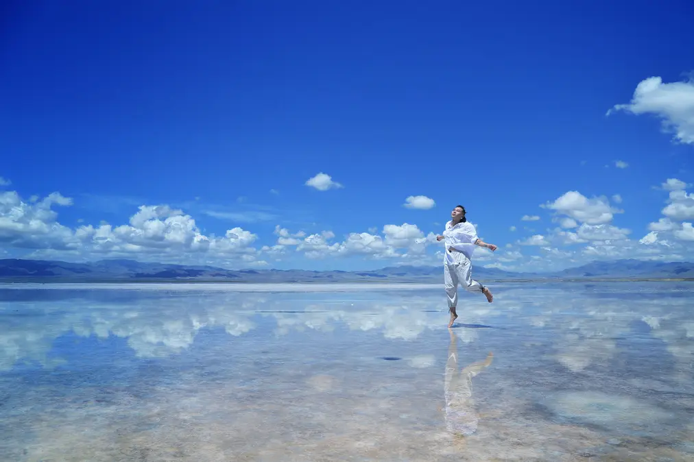 woman running on beach