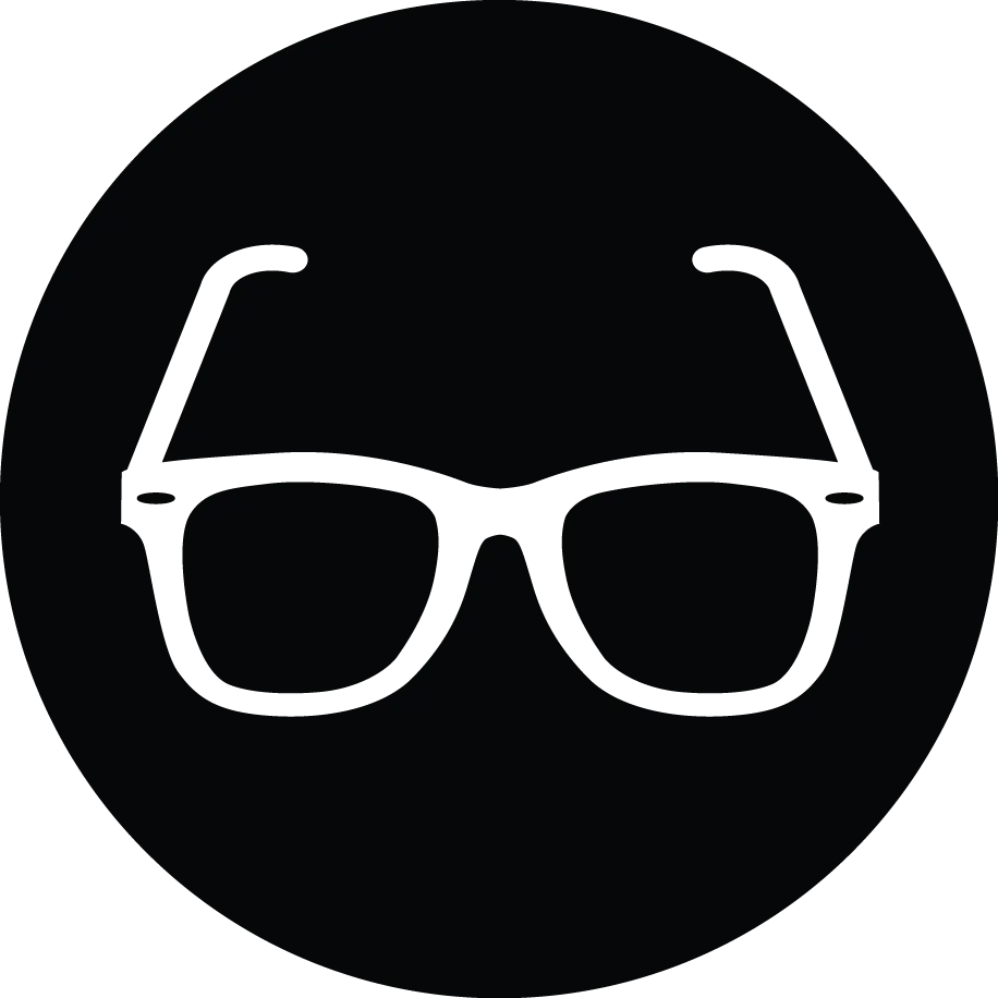 Round eyeglass logo
