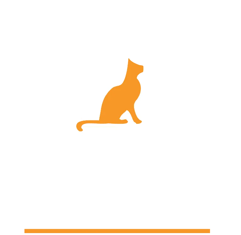 Round dog and cat logo