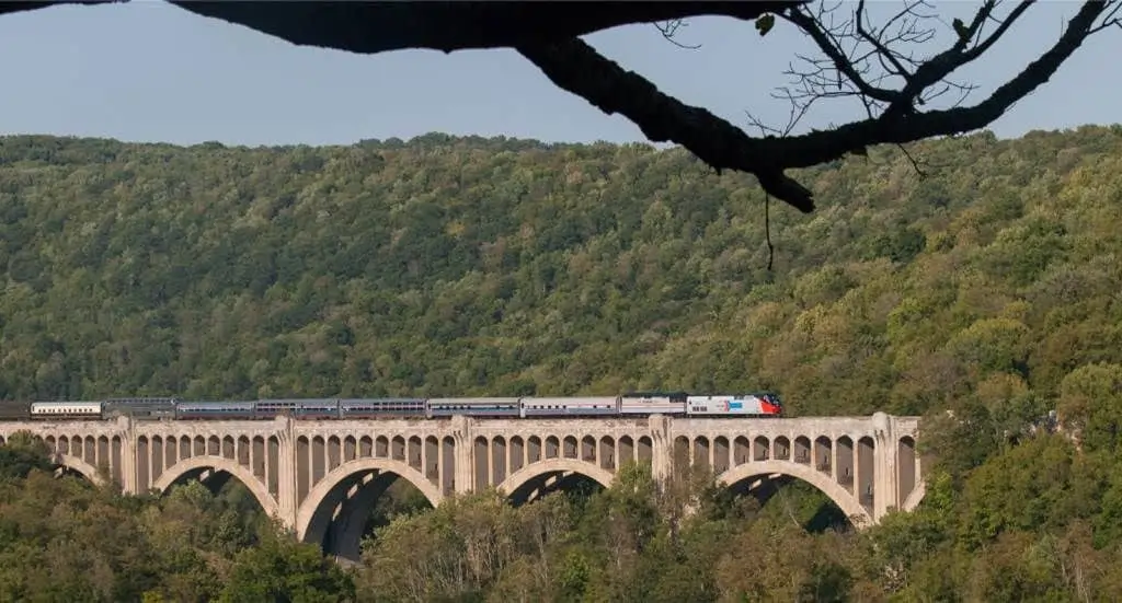 Amtrak Special to Steamtown over Tunkhannock Viaduct