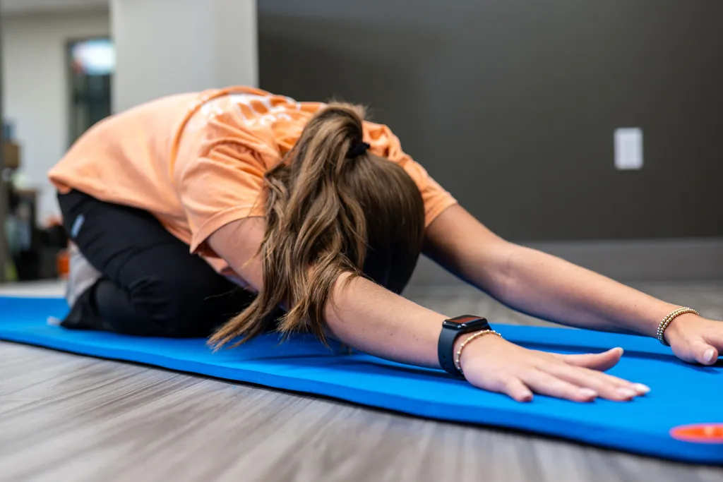 Women having neck stretched