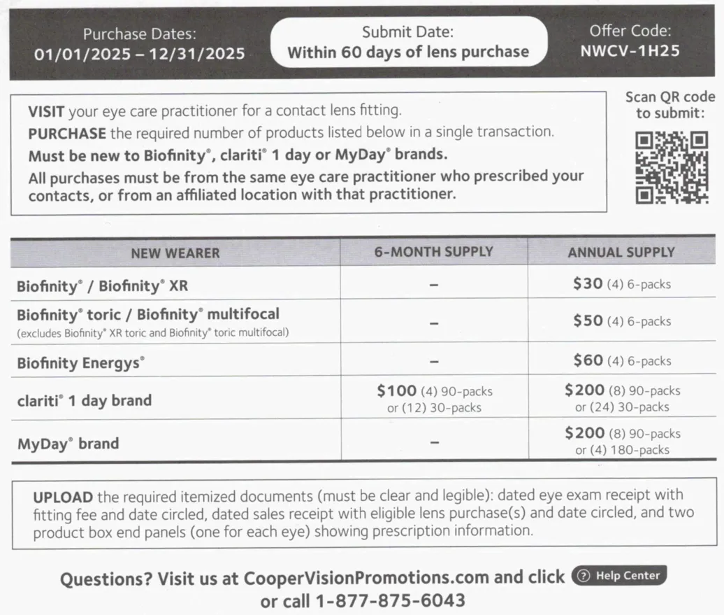 CooperVision Rebate Form 2
